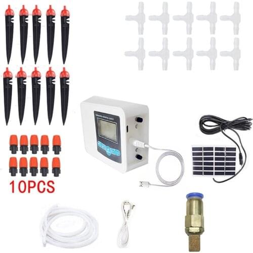 Solar Double Pump Sprinkler Hose Faucet Water Timer Automatic Smart Garden Yard Lawn Greenhouse Drip Irrigation Watering GXMA