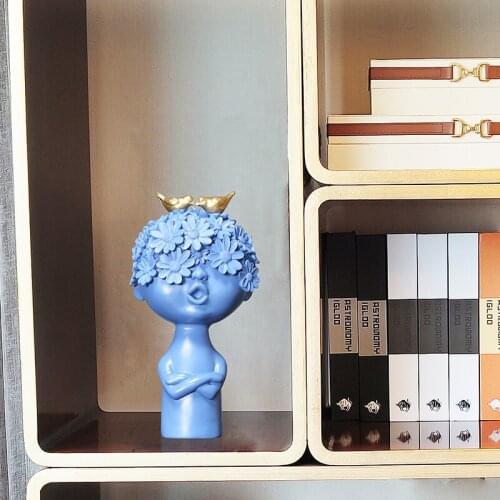 Light luxury creative spring flowers bloom boy ornaments Nordic home living room wine cabinet porch soft decoration art