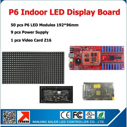 Led display full color panel P6 indoor led, 1/8 scan SMD 3in1 RGB 192*96mm led display 50pcs P6 indoor led modules full color