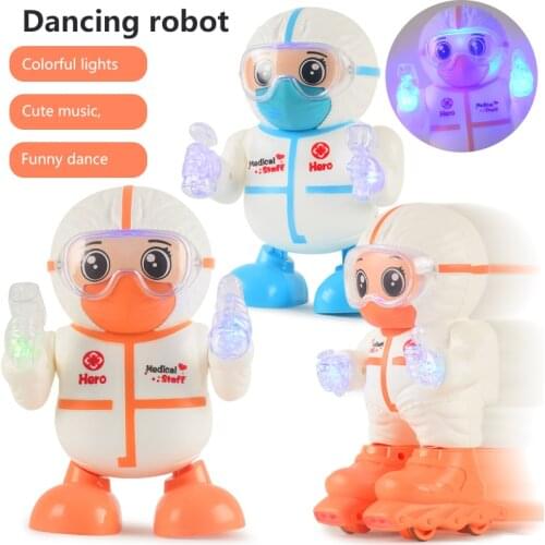 Doctor Dancing Robot Interesting Electric Sound And Light Dazzling Dancing Robot Will Walk Medical Doll Childrens Toys