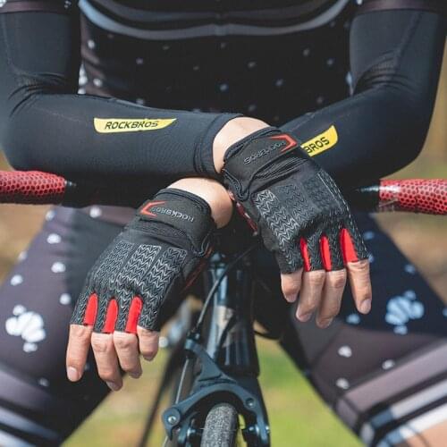 ROCKBROS MTB Bike Bicycle Gloves GEL Pad Shockproof Half Finger Mittens Gloves Touch Screen Cycling Bike Gloves Autumn Spring