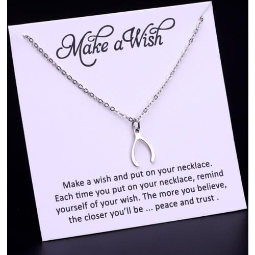 Wish Bone Horse Shoe Key Birds Wish Gift for her him Friendship Butterfly Owl Pendant Collar Statement Necklaces for Women