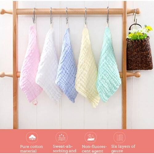 New Portable 1PC/5PCS Baby Cotton Handkerchief Square Towel Infant Face Towel Absorbent Baby Saliva Bib 30x30cm