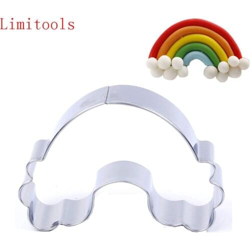 1pc Rainbow Shape Cookie Cutter 3D Stainless Steel Fondant Cake Decorating Tools DIY Pastry Biscuit Baking Molds