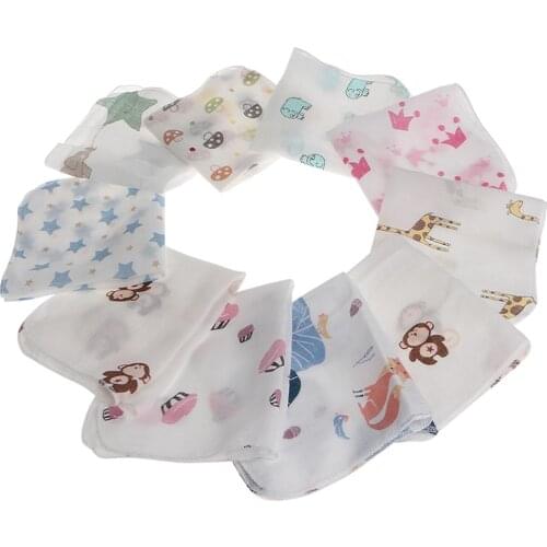 10pcs Baby Infant Towel 28*28cm Muslin Towel Handkerchiefs Two Layers Wipe Towel New