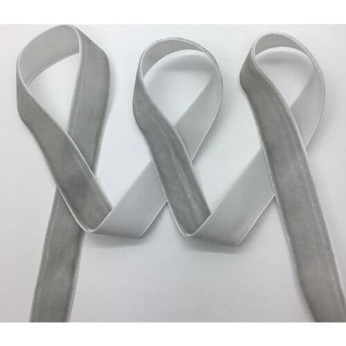 3 yards/lot 3/4"(20mm)Wide Gray Velvet Ribbon Headband Clips Bow Wedding Decoration