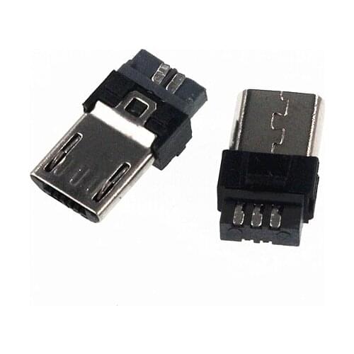 50pcs Micro USB 5pin Male Plug Connector Welding Type for Tail Charging Mobile Phone