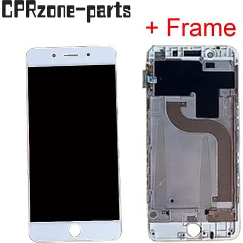 6.0" White With Frame For Yu Fly F9 LCD display with touch screen digitizer sensor panel assembly