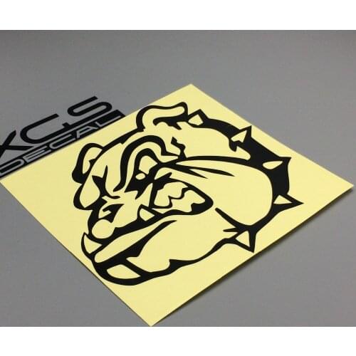 Car decal funny cartoon bulldog dog head 15cm x12.5cm motorcycle car truck ebike vinyl quality waterproof outdoor sticker