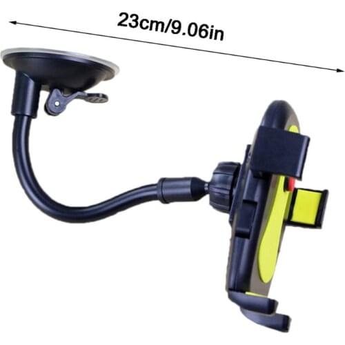 Car Smart Phone Holder Long Arm Windshield Mount Bracket Hose Automatic Lock Car Navigation Stand with Suction Cup Support