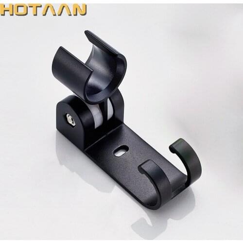 Free Shipping 1pc/lot Black Color Aluminum Wall Mounted Hand Shower Holder Hook Pedestal Bracket In Wall Shower Accessories