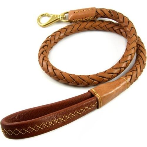 Adult Big Dog Collar Rope Leash Harness Belt Lead Pet Leather Leash Rope 1.1m