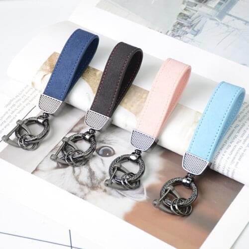 8 Color Suede Leather Lanyard Keychain Men Women Fashion Solid Color Car Key Ring Holder Jewelry Gift Chaveiro