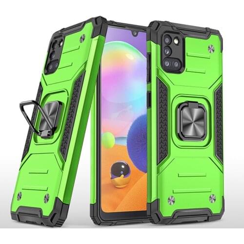 Armor Shockproof Case for Samsung Galaxy A31 A 31 Luxury Military Protection Bumper Defender Magnet Car Holder Ring Case Cover