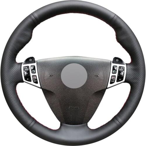 Black PU Faux Leather Hand-stitched Car Steering Wheel Cover for Saab 9-3 2006 2007 2008 2009 2010 2011 9-5 2006 2007 2008 2009