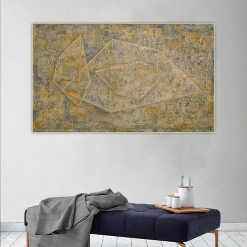 Citon Paul Klee《P fourteen》Canvas Art Oil Painting Artwork Print Poster Picture Wall Decor Home Living Room Decoration