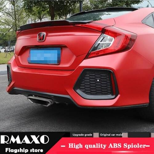 For Civic Spoiler 2016-2018 Civic YF Spoiler ABS Material Car Rear Wing Primer Color Rear Spoiler For Honda Civic Spoiler