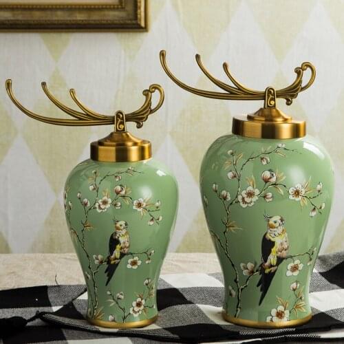 Porcelain of jingdezhen ceramics temple jar The family decorates a storage jar home furnishing articles ceramic ginger jar