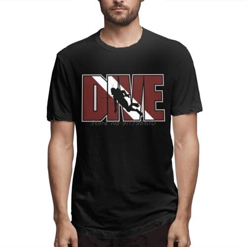 Scuba Diving Retro Diver T Shirt Big Size O-neck Cotton Short Sleeve Men Cotton Tees Streetwear Harajuku T Shirts