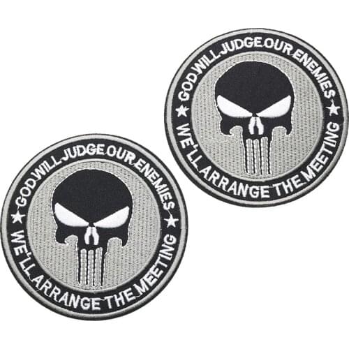 Ironing Adhesive Embroidery Sticker Skull Embroidery Military Uniform Tactical Backpack Clothes Armband Embroidery Applique