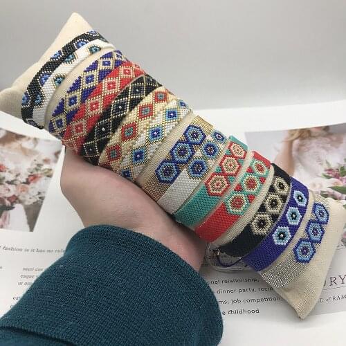 BLUESTAR Turkish Evil Eye Bracelet MIYUKI Bracelets Geometric Pulseras Mujer Moda Handmade Woven Femme Armband