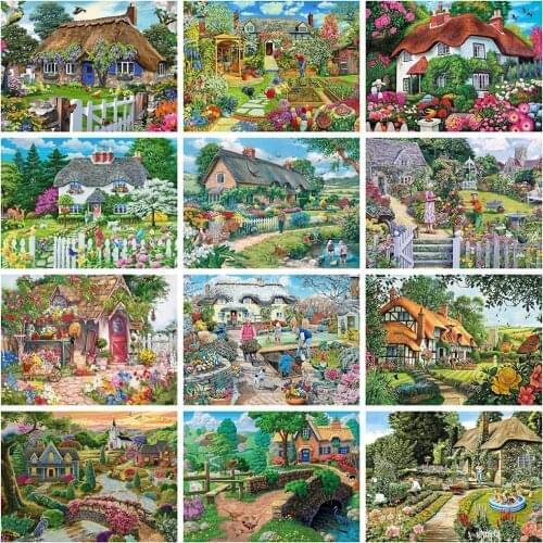 Canvas Size Kamy Yi 5d Diamond Painting House DIY Wall Art Decor For Home Diamond Embroidery Garden Mosaic Landscape Handicraft