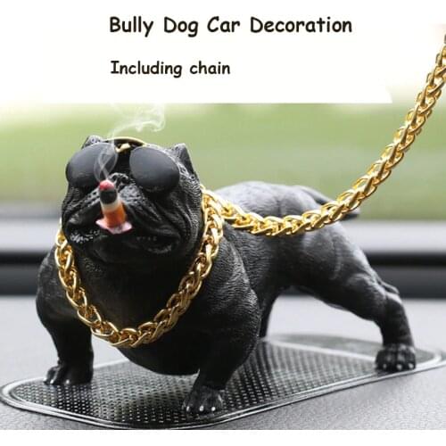 Car Dashboard Ornament Bully Pitbull Dog Doll Auto Interior Accessories Ornaments Cute Chritmas Gift Creative Home Decor