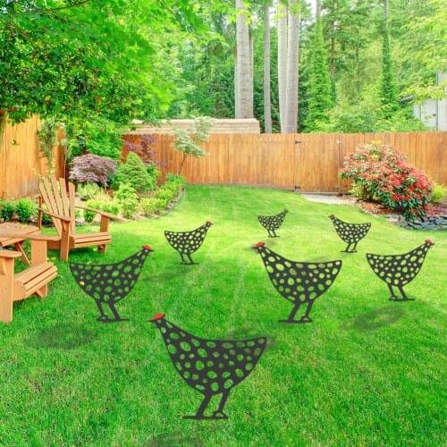 Chicken Yard Art Chicken Family Garden Acrylic Animals Stakes Ornaments Home Simulation Lawn Decor Garden Chicken Insert Card