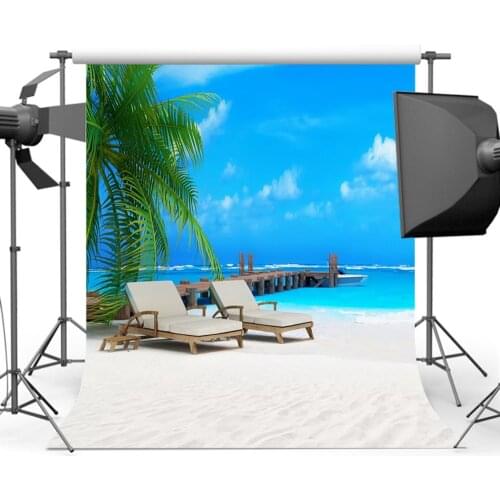 Mehofoto Summer Sandy Beach Photography Background Blue Sky Sea Wave Backdrops for Photo Studio S-538