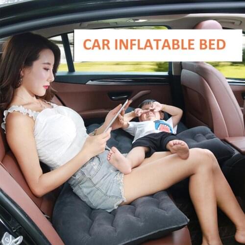 Inflatable Car Air Mattress With Pump For Travel, Camping, Vacation Back Seat Blow-Up Sleeping Pad Truck, SUV, Compact Twin Size