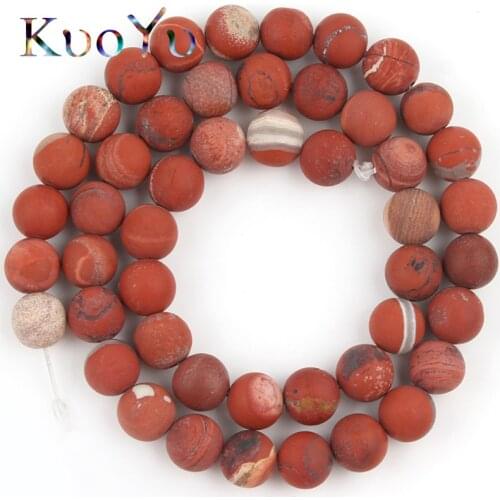Natural Dull Polished Matte Red Stone Jaspers Beads Loose Spacer Beads For Jewelry Making DIY Bracelet 15"Inches 4 6 8 10 12mmm