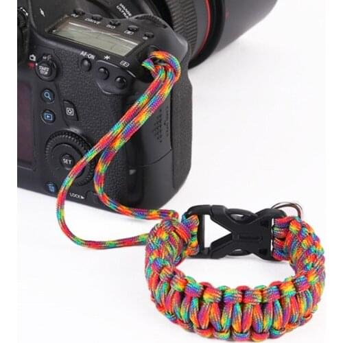 Outdoor 550Ibs emergency survival paracord bracelet digital camera shatter-resistant anti-lost wrist strap For Men & Women