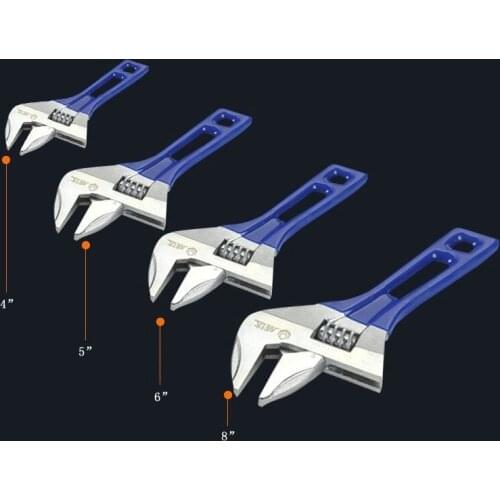 4"/5"/6"/8" High Quality Universal Adjustable Wrench Multi-function Short Handle Large Open Monkey Spanner Hand Tools