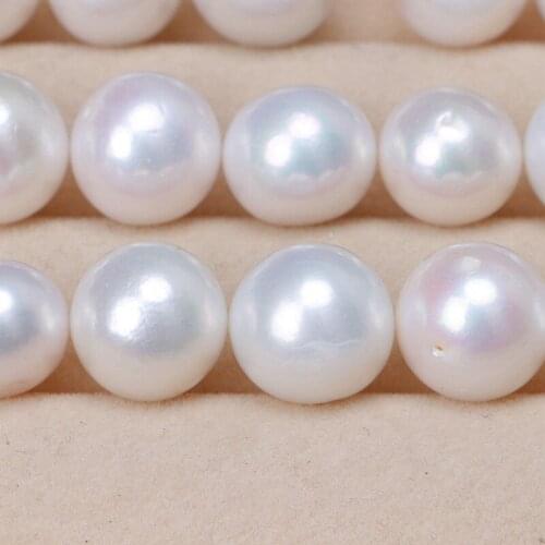 High Luster Loose Freshwater Pearls Zhuji Cultured Natural Color White Round Pearls for Necklace Jewelry 10mm