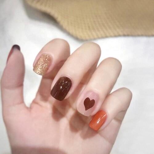 24Pcs Removable False Nails Wearable Waterproof DIY Nail Decor PVC Manicure Tip Decor with Glue