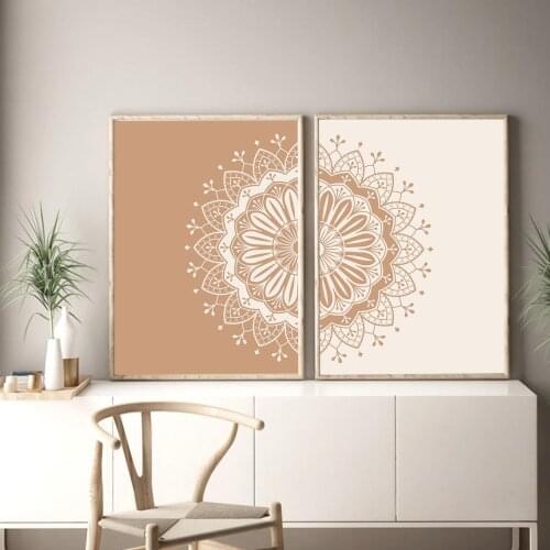 Mondern Nodic Mandala Canvas Poster Abstract Boho Wall Art Print Painting Decorative Picture For Living Room Home Decoration