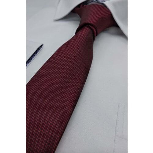 Burgundy Patterned Slim Tie