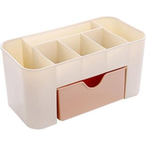 Cosmetic Jewelry Storage Drawer Durable Plastic Makeup Brush Box Home Office Remote Control Lipstick Holder