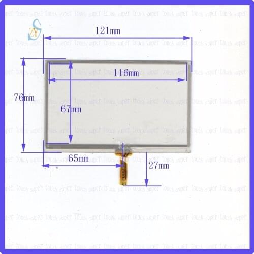ZhiYuSun KDT-6319 5inch 4-wire resistive touch panel for Car DVD, 121*76GPS Navigator screen glass this is compatible