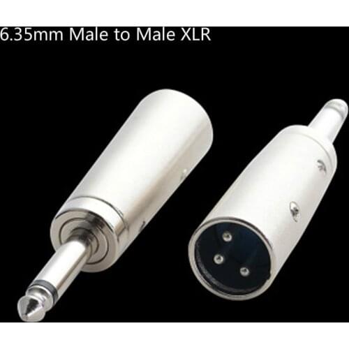 1/4" 6.35mm Male To 3 Pin XLR Male Plug Socket Mono Audio Adapters Microphone Mixer Converter Adapter Speaker Connector