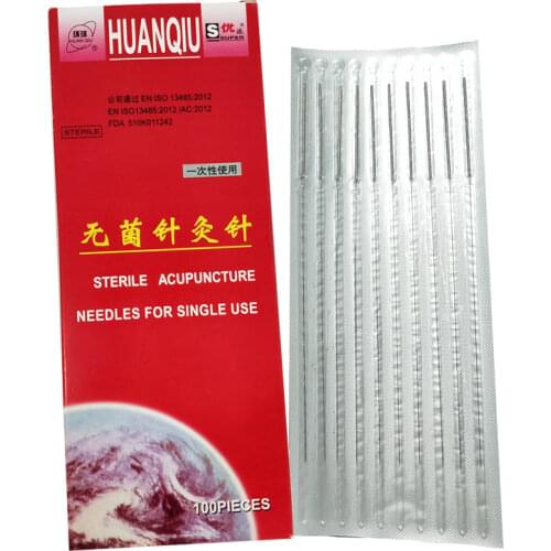 100Pcs 125/150mm 5,6 Cun Lengthen Huanqiu acupuncture needle disposable Long needle Awn needle