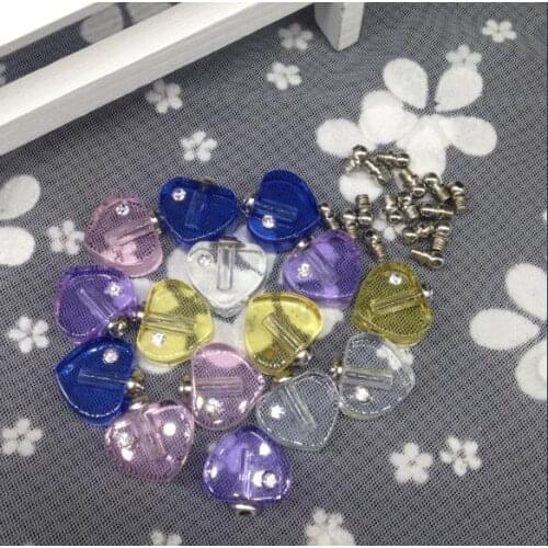 300pcs/lot screw cap mini heart Crystal vial pendant Perfume Essential oil aroma zircon bottle necklace name on rice art jewelry