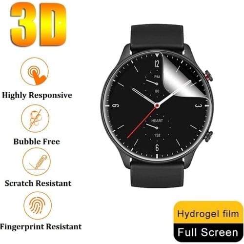3D Hydrogel Protective Film for Amazfit GTR 2e 2 Screen Protector (No Glass) for Amazfit GTR 2e 2 47mm 42mm Film Foil Protection
