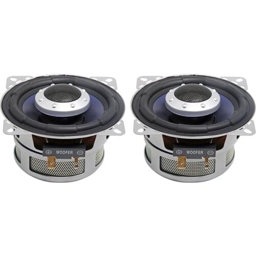 40W 4Ohm Deep Bass Coaxial Speaker Unit 4 Inch Car Subwoofer Aluminum Basin Loudspeaker Car Modification Home Theater DIY 2PC