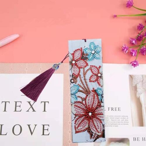 5D Diamond Painting Flower Floral Bookmark Diamond Book Marks for Books Christmas Gifts