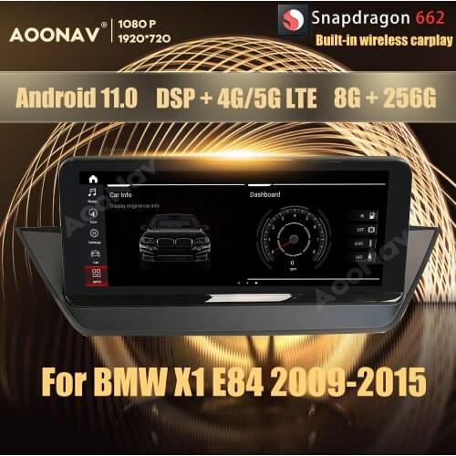8+256GB Android 11.0 Snapdragon 662 car radio GPS For BMW X1 E84 2009-2015 multimedia player Head Unit DVD Stereo Navigation