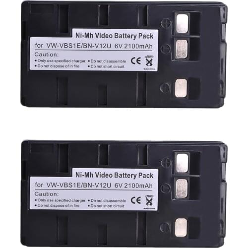 2Pc 2100mAh BN-V12U VW-VBS1E Camera Battery for JVC BN-V11U BN-V12 BN-V14U BN-V15 BN-V18U BN-V20 BN-V20U BN-V20US BN-V22 BN-V22U