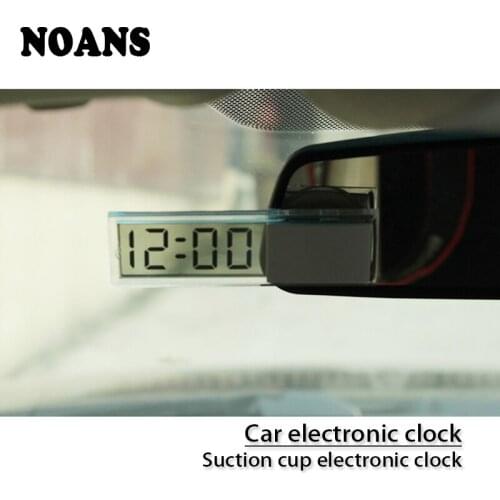 NOANS Suction Cup Electronic Clock Car LCD Display Digital For Toyota Coralla CHR Yaris Jeep Renegade wrangler BMW F30 F10 E30