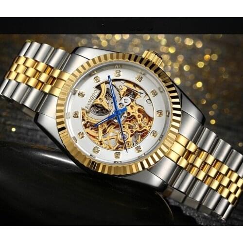 38mm Sangdo Luxury watchesho llow out Automatic Self-Wind movement Mechanical watches Mens watch SD055S