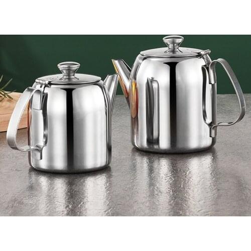 ABZS Stainless Steel Teapot Coffee Pot Kettle with Filtering Holes Home Kitchen Bar Coffee Shop Accessories